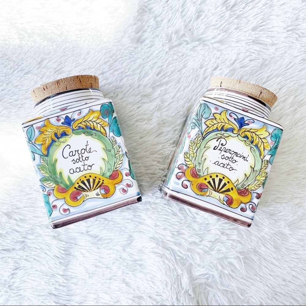 IMA Ceramiche Artistiche Handmade Jars w Cork Lid